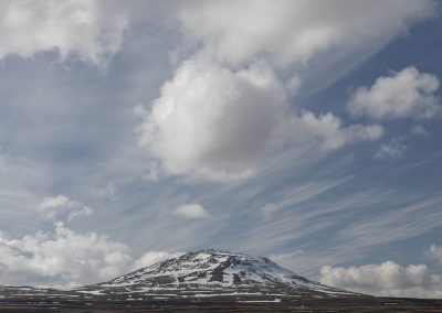 Gavin John Photography Landscape iceland volcano blue sky with white cloud above