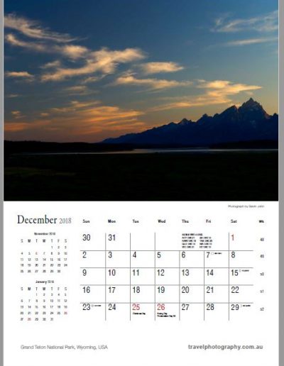 Gavin John Photography Landscape calendar Photo