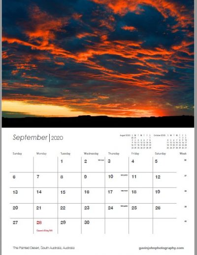 Gavin John Photography Landscape calendar Photo