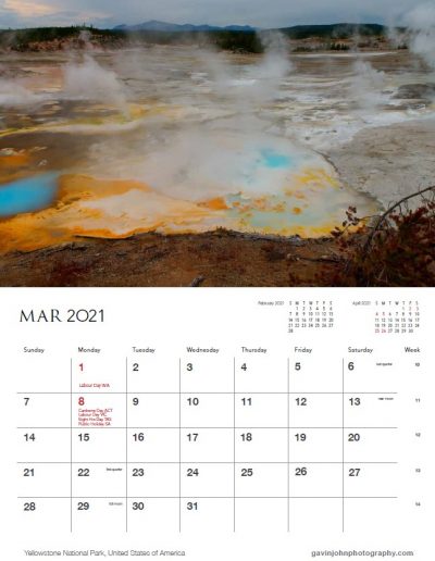 Gavin John Photography Landscape 21 calendar