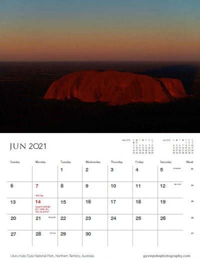 Gavin John Photography Landscape 21 calendar