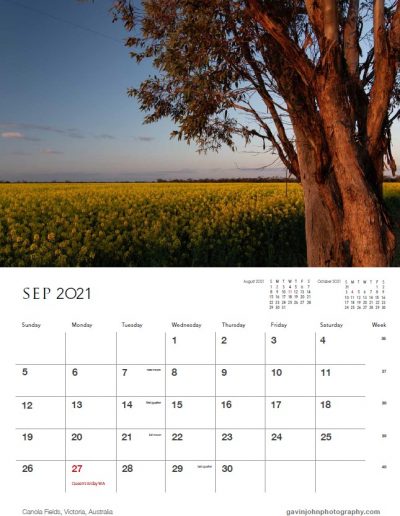 Gavin John Photography Landscape 21 calendar