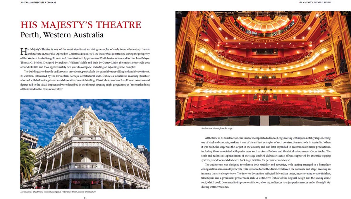 Australian Theatres and Cinemas coffee table book by Gavin John page spreads 01